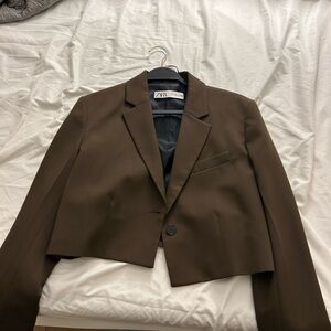 Zara Women's Brown Cropped Blazer